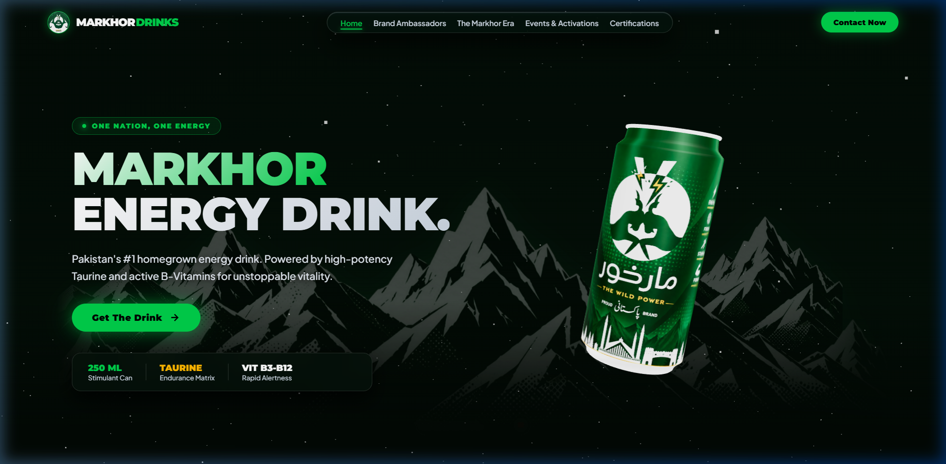 Markhor Energy Drink 3D Interactive Brand Platform
